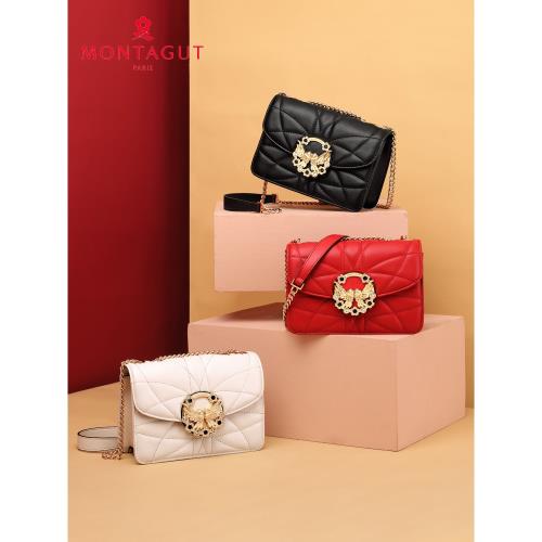 夢特嬌包包新款小方包女斜挎高級感時尚真皮斜挎包腋下單肩鏈條包