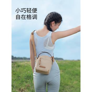 萊夫帆布手提斜挎包女2023新款時尚迷你手機包通勤簡約輕便單肩包