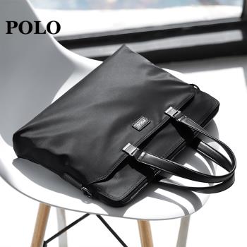 POLO公文包男大容量電腦包時尚單肩斜挎包尼龍商務出差通勤手提包