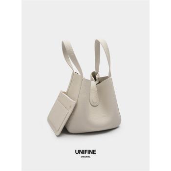 unifine2023新款菜籃子包包手提斜挎包頭層牛皮真皮女包高級感