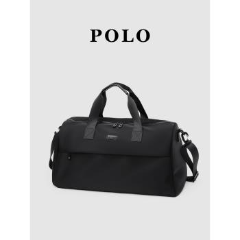 Polo男士旅行袋大容量單肩斜挎包出差行李包男時尚戶外運動健身包