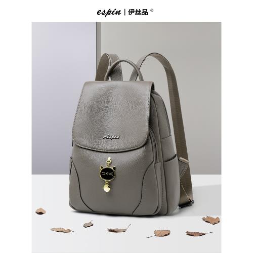 真皮雙肩包女2025新款時尚中年媽媽包大容量百搭輕便女式雙肩背包