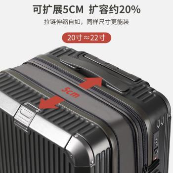 Viney行李箱女拉鏈款拉桿箱男可擴展20寸密碼旅行大容量登機箱子