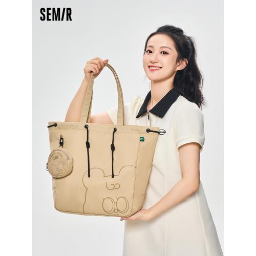 森馬包包時尚托特包小眾尼龍包通勤大學生上課單肩包上班通勤女包