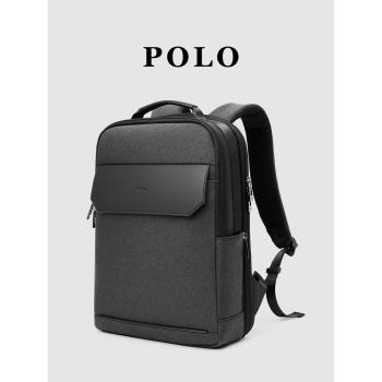 Polo男士高級感雙肩包商務時尚出差旅行多功能背包男17.3寸電腦包