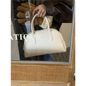 芝士商店~白色保齡球波士頓包女高級感韓國腋下包小眾手提包包ins