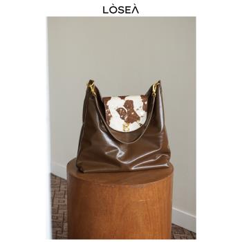 LOSEA原創【金色年華】馬毛大容量包包女2023新款腋下單肩斜挎包