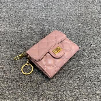 新品真皮卡包原創百搭羊皮裡外皮手拿短款鑰匙零錢包女士卡包錢包