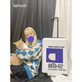 藝術行李箱24寸ins網紅旅行箱日系拉桿箱26寸學生登機箱20寸男女