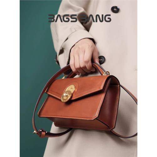 BagsBang胡椒大叔【法棍小號】牛皮單肩斜挎小方包氣質手提百搭包