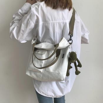包包女2023新款潮韓版時尚托特帆布包百搭斜挎包大容量單肩手提包