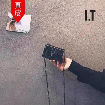 香港品牌送女友禮物真皮迷你小包包2024新款夏百搭鏈條斜挎小方包