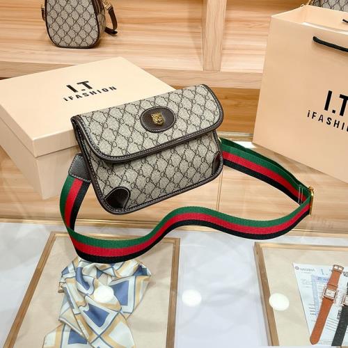 真皮虎頭包包2025新款復古小包包斜挎春夏老花腰包信封胸包女百搭