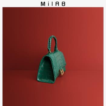 MiLRB高端品牌真皮鱷魚紋沙漏包