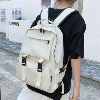 Harajuku Style Dark Style tendy Solid Color Schoolbag Women