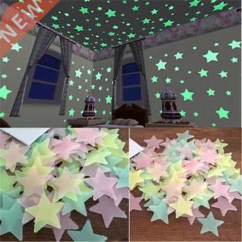 50pcs 3D Stars Glow In The Dark Wall Stickers Luminous Fluor