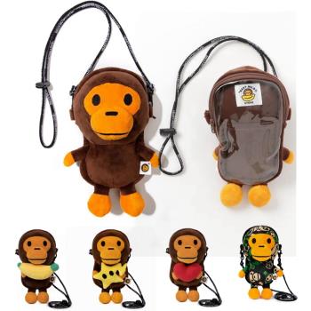 日系潮牌bapeX milo包單肩斜挎包包女卡通迷彩小包手機包猴子街頭