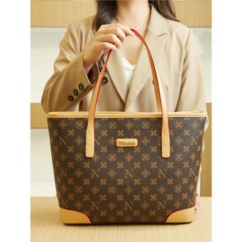 簡約高階感手提大容量真皮女包