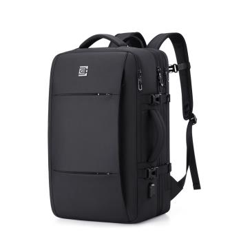 方形可擴容背包男雙肩包大容量商務旅行電腦包短途出差行李包男款