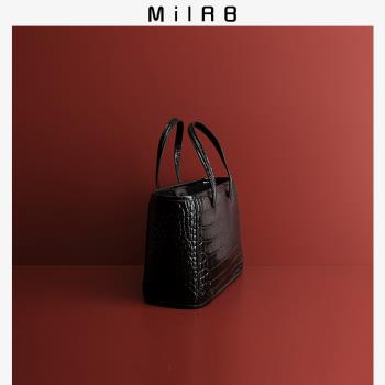 MiLRB小眾設計鱷魚紋輕奢手提包