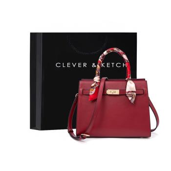 Clever&Ketch包包女2023新款中年女士媽媽生日禮物單肩斜挎手提包