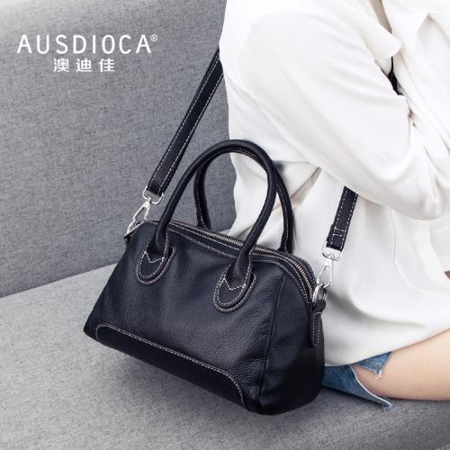 澳迪佳波士頓女包包2025新款時尚軟皮手提枕頭包女真皮單肩斜挎包