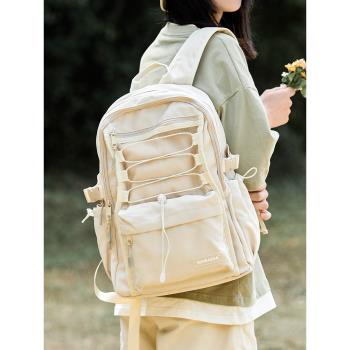 日系書包女大學生高中生ins設計感小眾雙肩包大容量旅行電腦背包