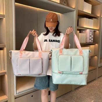 外出短途可折疊旅遊行李袋手提旅行包女健身包母子入院待產收納包