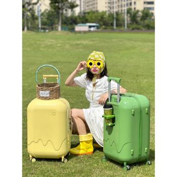 時光記明星同款雪糕密碼旅行箱子萬向輪女密碼行李箱20寸登機箱24