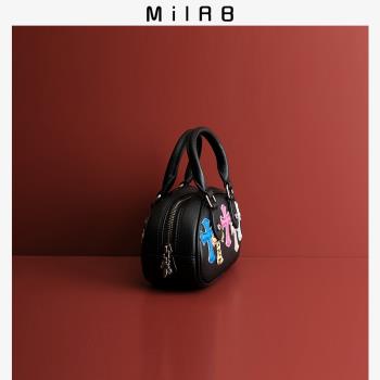 【MiLRB】高級感小眾真皮貝殼包2023秋冬新款單肩斜挎手提枕頭包