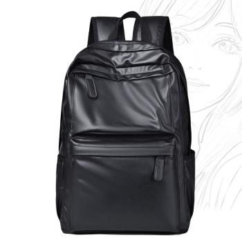 men casual school bags travel laptop bag pu leather backpack