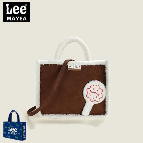 Lee羊羔毛秋冬上課通勤托特包