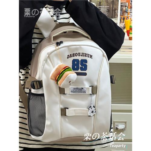 美式復古大學生書包女 ins大容量雙肩包工裝潮流旅行戶外電腦背包