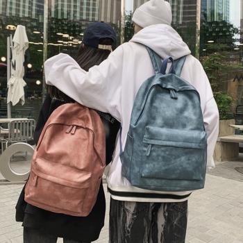 CinsKuku~簡約大容量雙肩包女新款男士背包工裝大學生書包旅行包