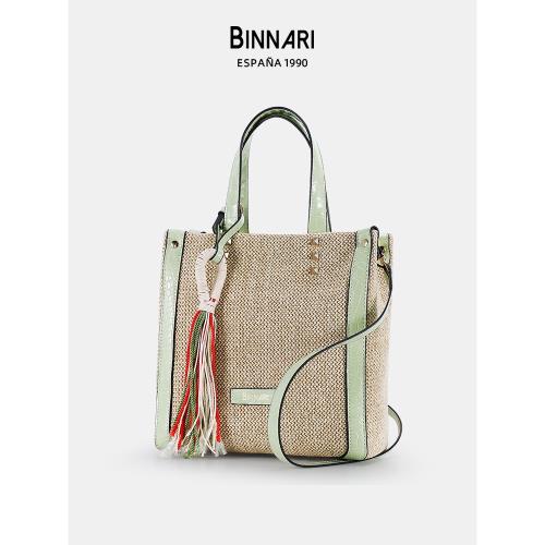 Binnari原創2024新款編織包時尚單肩斜挎女沙灘包通勤休閑旅行包