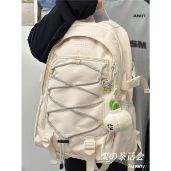 日系戶外運動雙肩包男女工裝大容量旅行包背包初中高中大學生書包