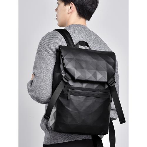 新款菱格雙肩包男潮商務通勤大容量時尚旅行電腦背包潮流學生書包