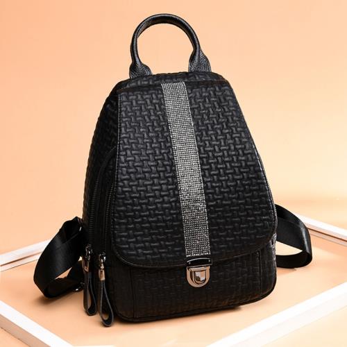 時尚雙肩包女包韓版pu百搭新款2024潮牌休閑小背包女士小包包軟皮