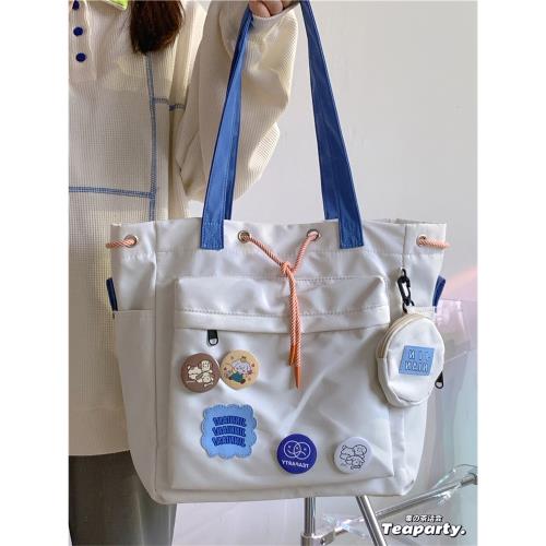 日系ins百搭大容量托特包女 韓國大學生上課通勤單肩包手提包包潮