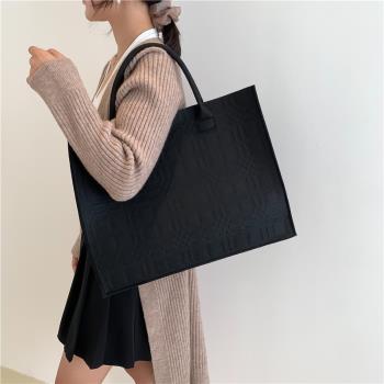 ins韓國托特包購物袋出行手提包2022新款時尚百搭大容量女包單肩