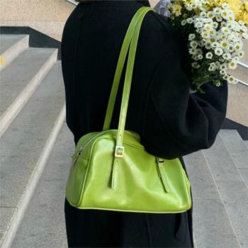 PU Fashion Green Leather Women Shoulder Bags Simple Design S