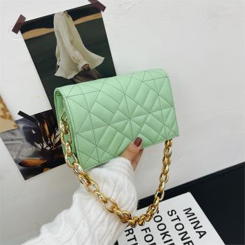2022 Luxury Womens Shoulder Bags Metal Thick Chain Quilted