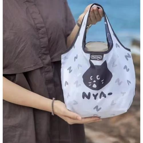 Nya醬日系ne net驚訝貓新款卡通可愛手提多功能水壺套飯盒飲料包