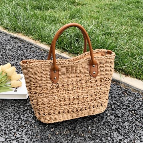 法式復古草編包包女夏季百搭斜挎包海邊度假沙灘編織包手提菜籃子