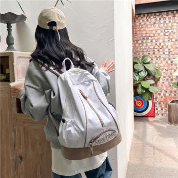 高級感短途旅游背包女士雙肩包2023新款大容量書包女生大學上課包