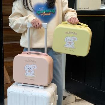 小眾設計款14寸行李箱手提化妝箱ins風可愛卡通便攜大容量旅行包