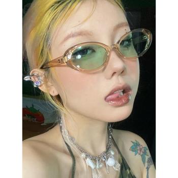 歐美時髦Y2K粉色拽姐辣妹墨鏡女網紅凹造型搞怪眼鏡潮復古太陽鏡