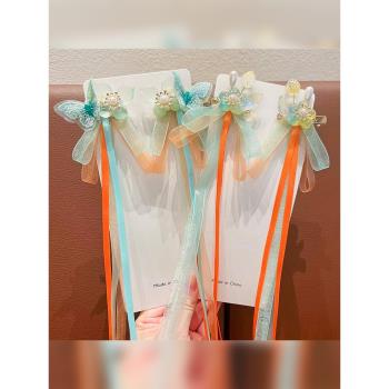 女童漢服中秋頭飾兒童古風發夾小公主發飾小女孩中國風古裝發卡子