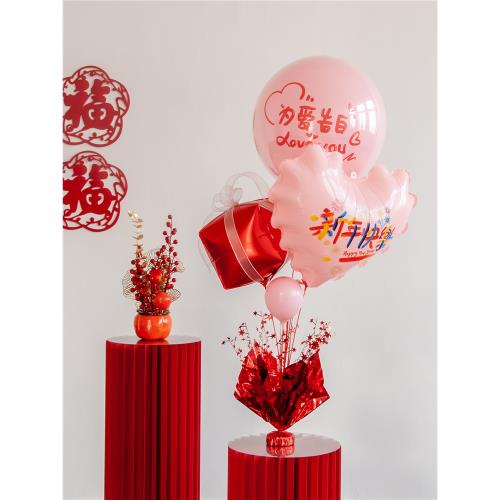 圣誕節快樂氣球桌飄桌面氛圍場景布置派對珠寶門店鋪櫥窗裝飾擺件