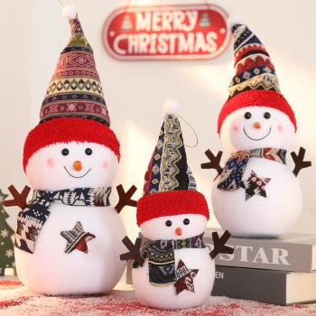 圣誕節裝飾品北歐風圣誕老人雪人大娃娃公仔商場櫥窗場景布置禮物
